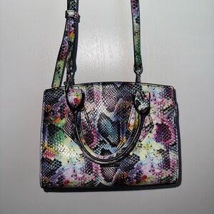 Aldo Small Handbag Colorful Faux Snake Print
